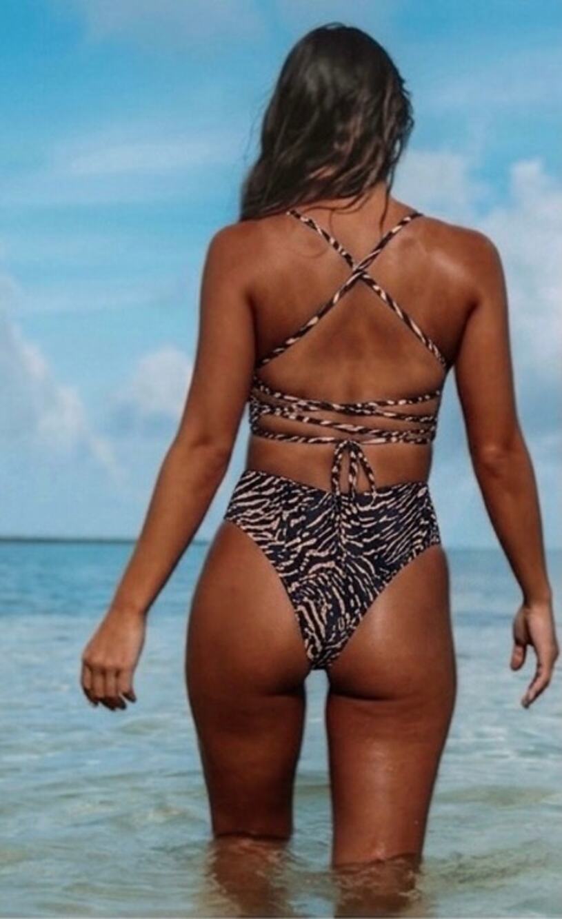 Skatie• ‘Melly’ Bikini Bottom in ZAMBEZI Tiger Print